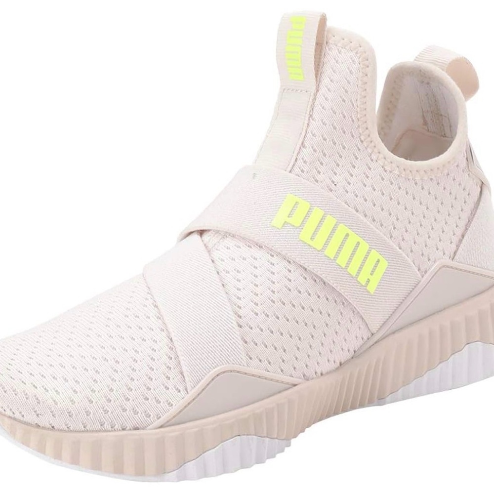 Puma Defy Mid-Core Cream/Yellow Training Sneakers Size 8